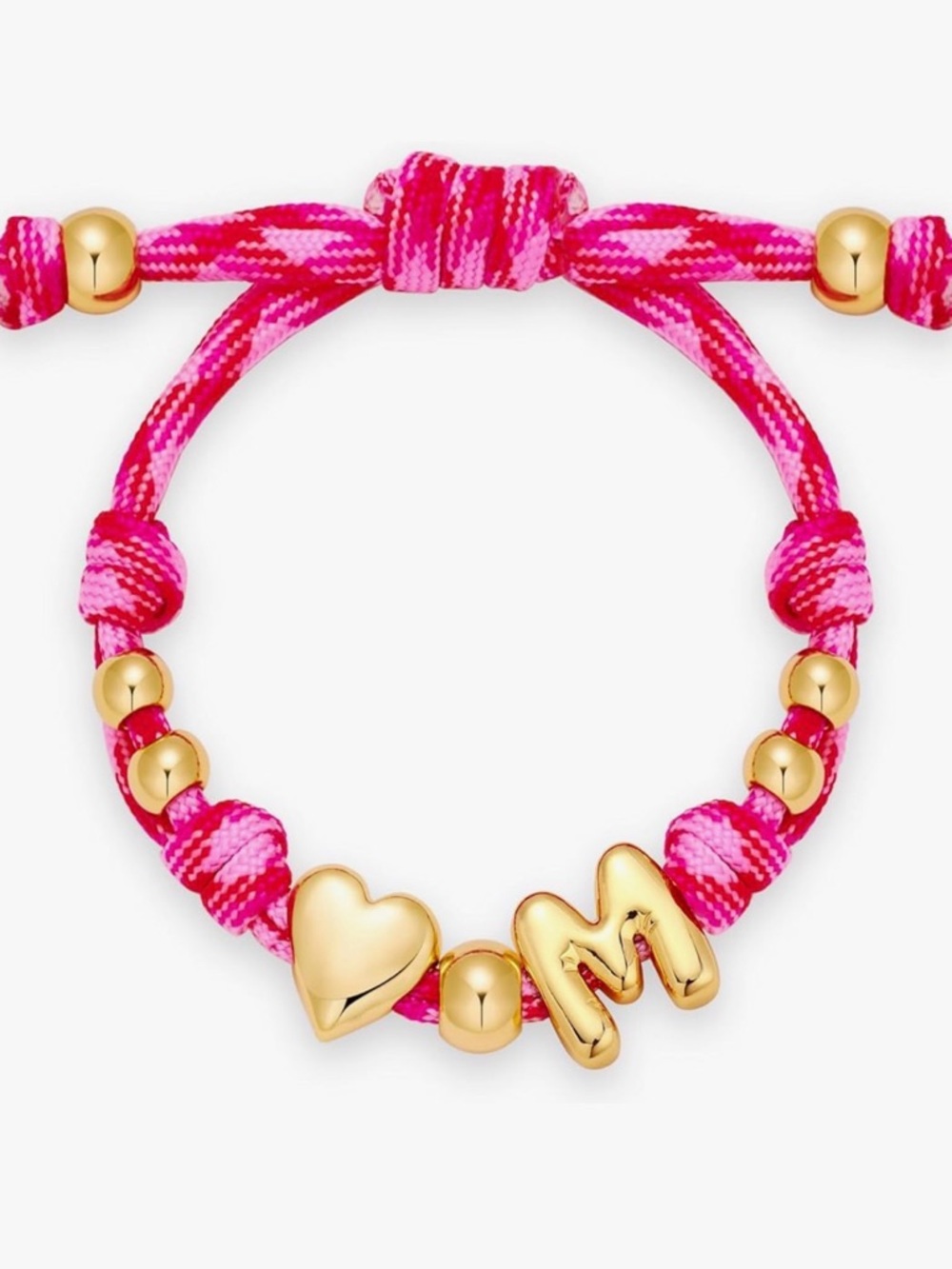 NEW 14K Gold-Plated Knotty
Bubble Letter Initial Heart Bracelet
